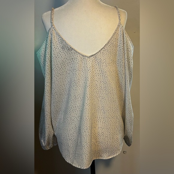 RW&CO. Cream Spaghetti Strap Top with Black Dots - Picture 6 of 10